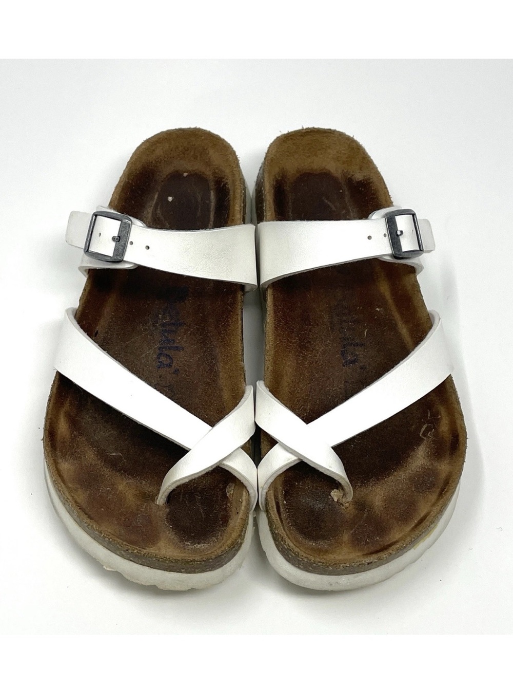 Birkenstock Betula Birko-Flor Toe Loop Sandals White Women's 36